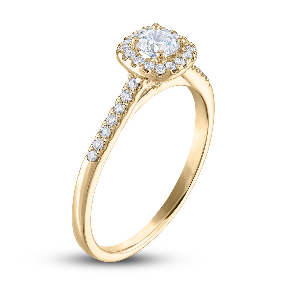 Diamond Engagement Ring 1/2 ct tw Round 14K Yellow Gold QZvDVHOT