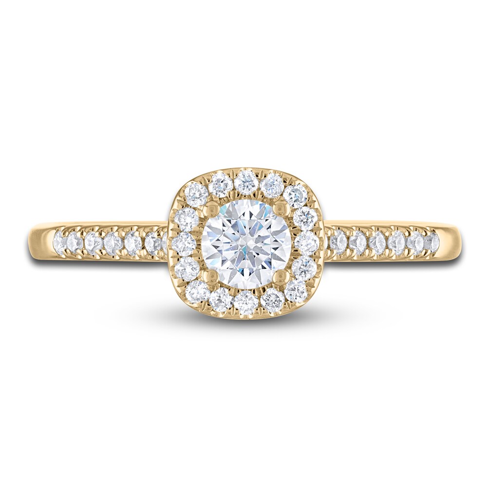 Diamond Engagement Ring 1/2 ct tw Round 14K Yellow Gold QZvDVHOT