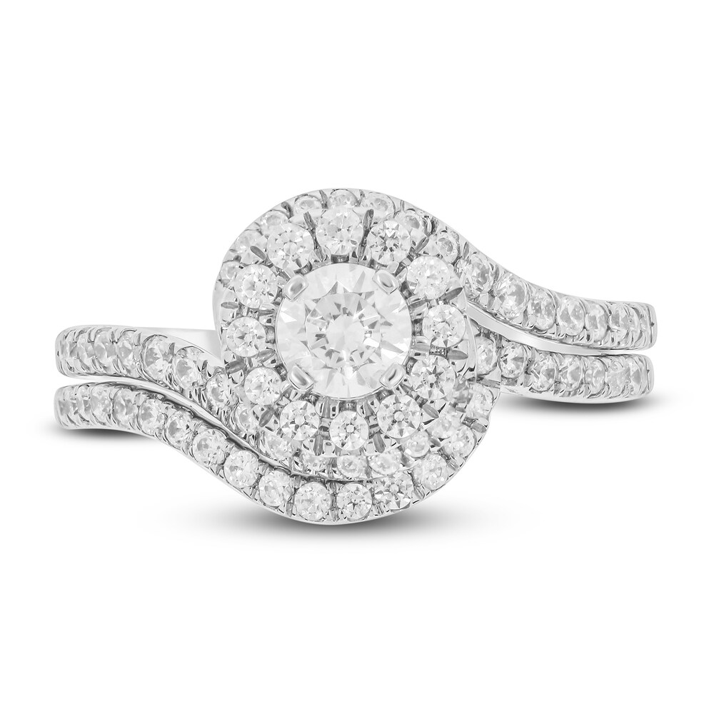 Diamond Bridal Set 1 ct tw Round 14K White Gold QjpckIqb