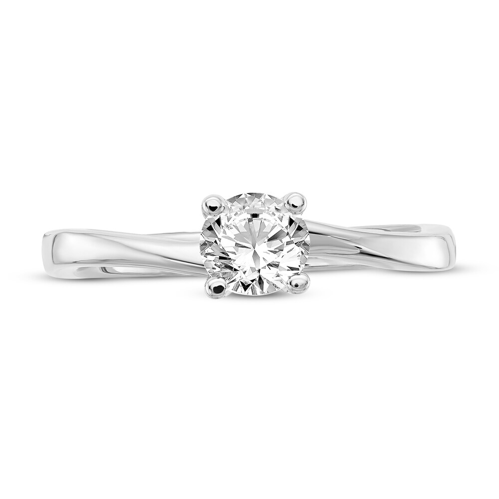 Diamond Solitaire Engagement Ring 1/2 ct tw Round 14K White Gold (I1/I) Ql4G9HhU