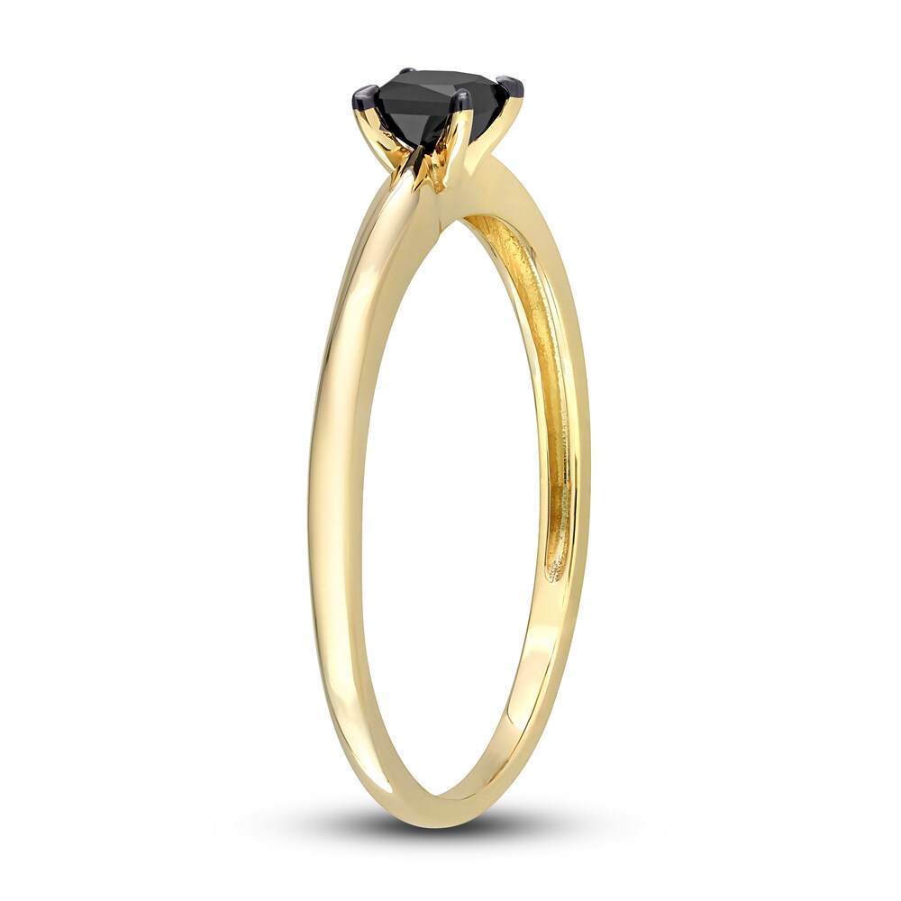 Black Diamond Solitaire Engagement Ring 1/4 ct tw Princess-cut 14K Yellow Gold Qyfl8Y3Q