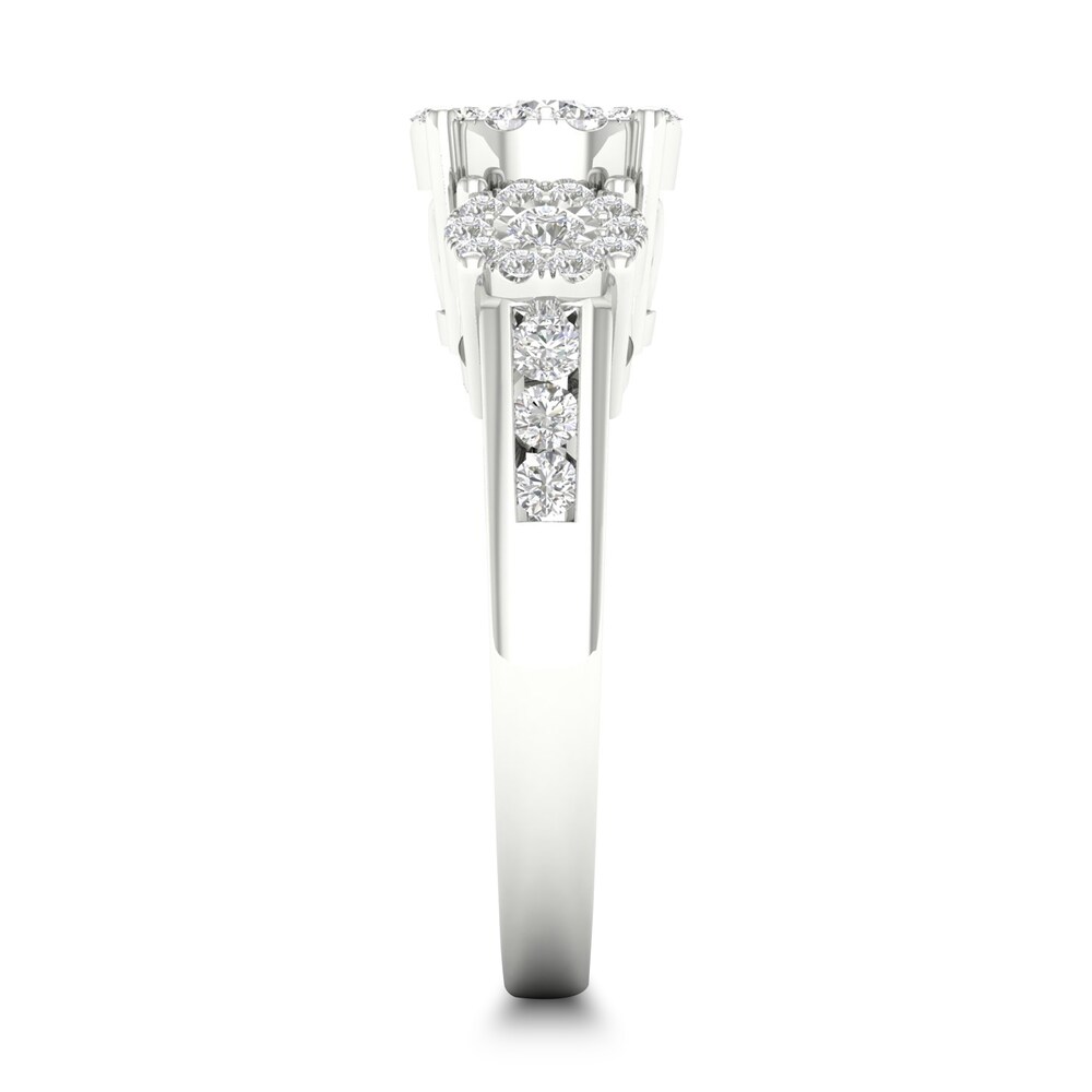 Diamond Ring 3/4 ct tw Round-cut 14K White Gold RBPZicft