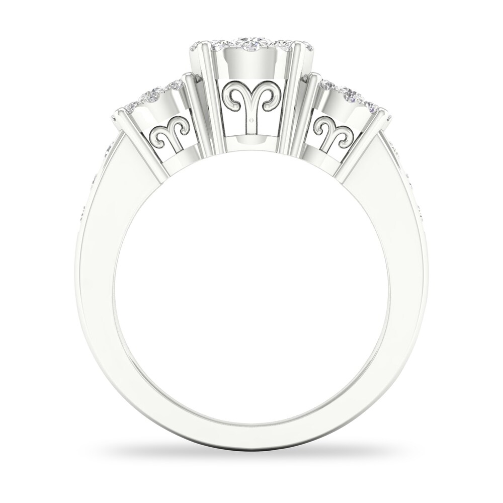 Diamond Ring 3/4 ct tw Round-cut 14K White Gold RBPZicft