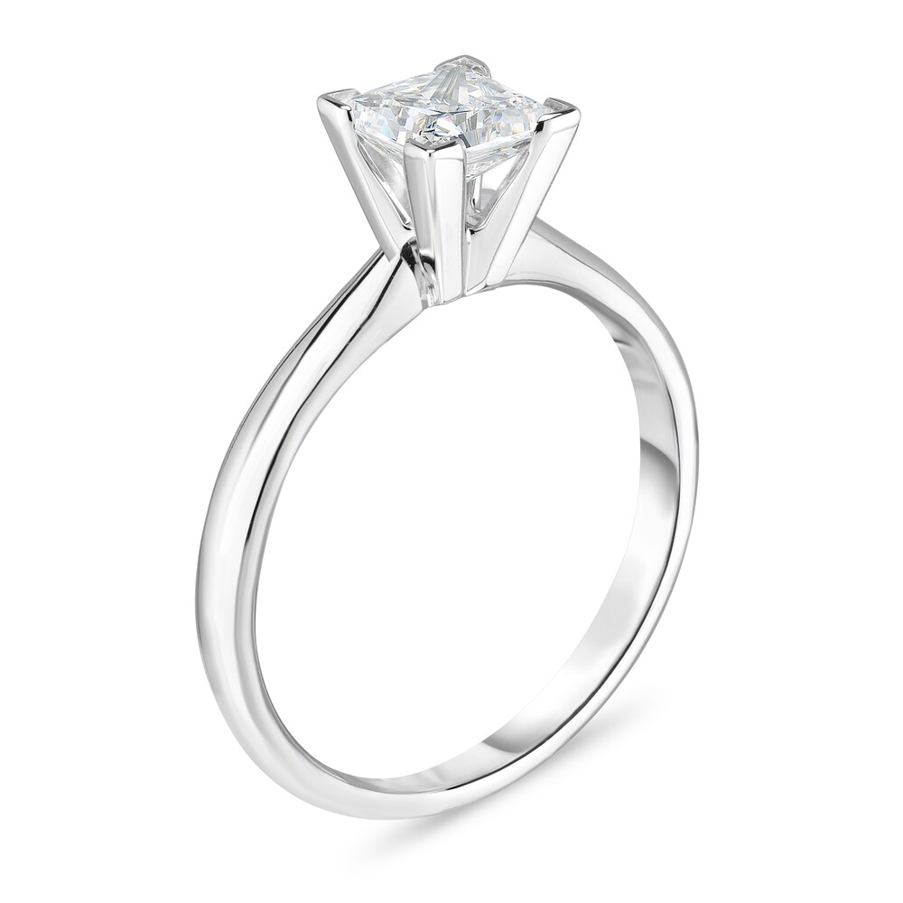 Diamond Solitaire Ring 3/8 ct tw Princess 14K White Gold (I1/I) REmeOIce