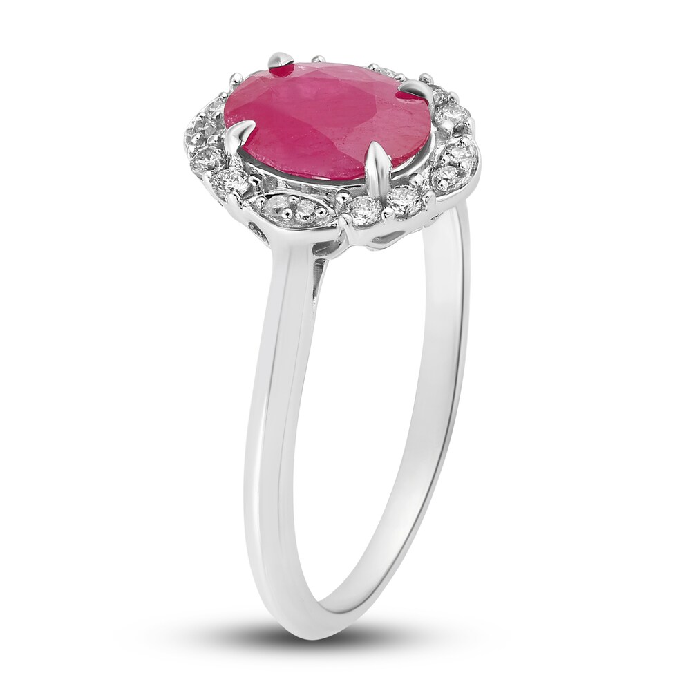 Natural Ruby Engagement Ring 1/8 ct tw 14K White Gold RKByX6Rq