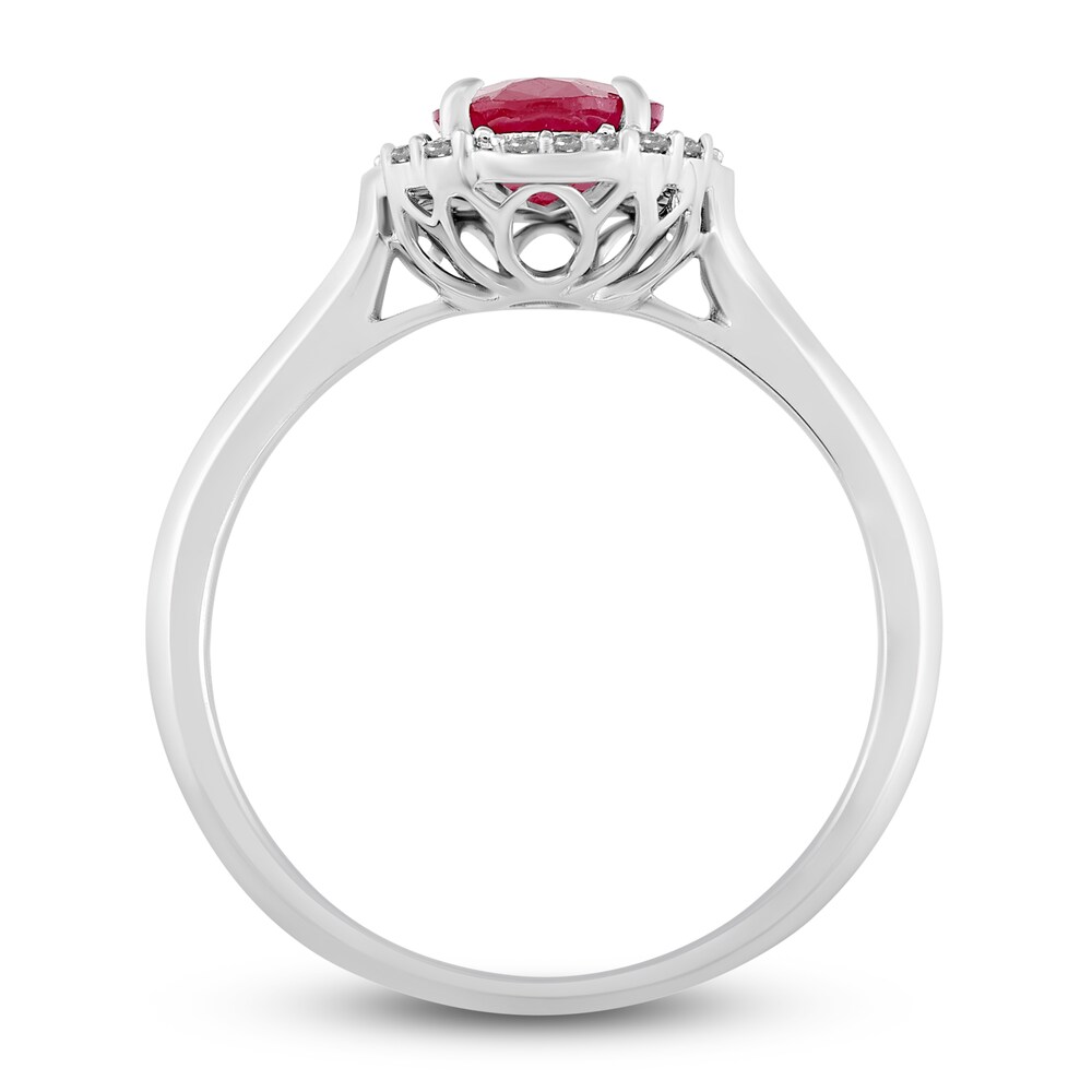 Natural Ruby Engagement Ring 1/8 ct tw 14K White Gold RKByX6Rq