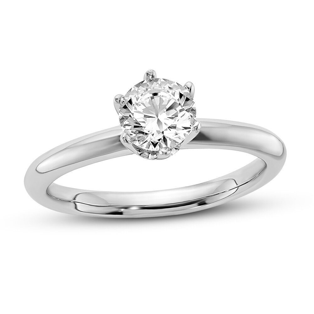 Diamond Solitaire Engagement Ring 1/2 ct tw Round 14K White Gold (I1/I) RQp9fekg