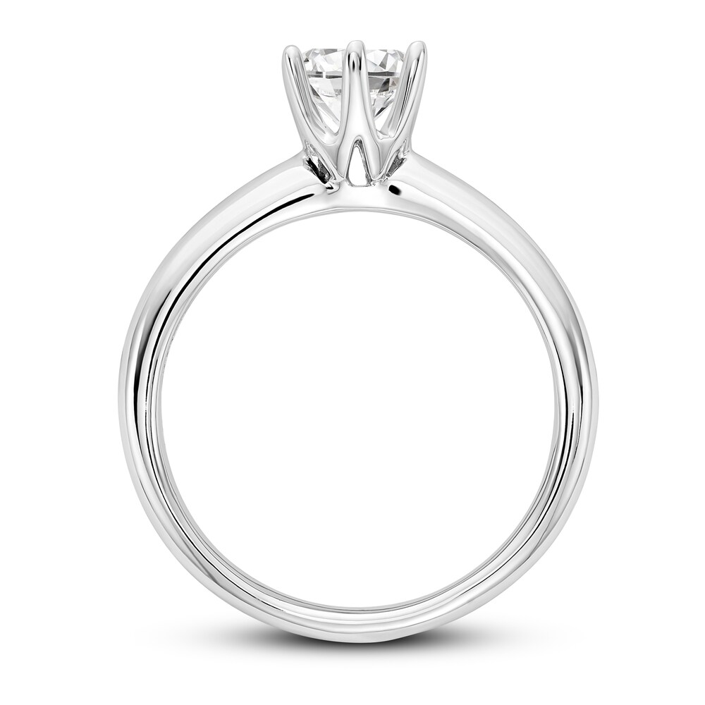 Diamond Solitaire Engagement Ring 1/2 ct tw Round 14K White Gold (I1/I) RQp9fekg