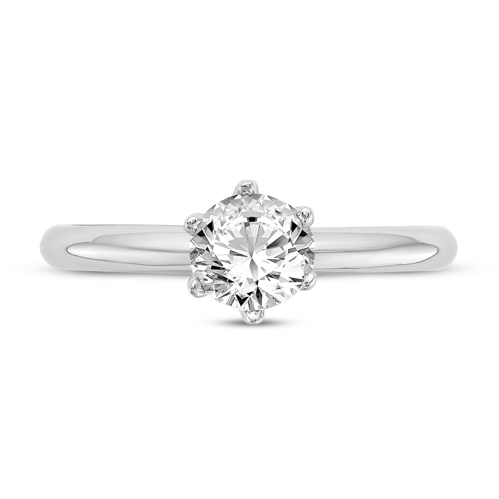 Diamond Solitaire Engagement Ring 1/2 ct tw Round 14K White Gold (I1/I) RQp9fekg