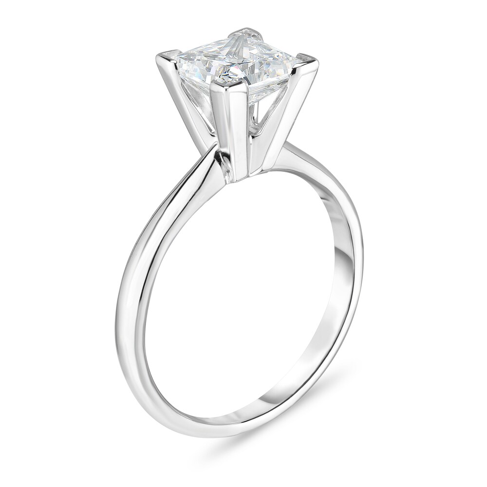 Diamond Solitaire Ring 1-1/3 ct tw Princess 14K White Gold (I2/I) RSOdrUA9