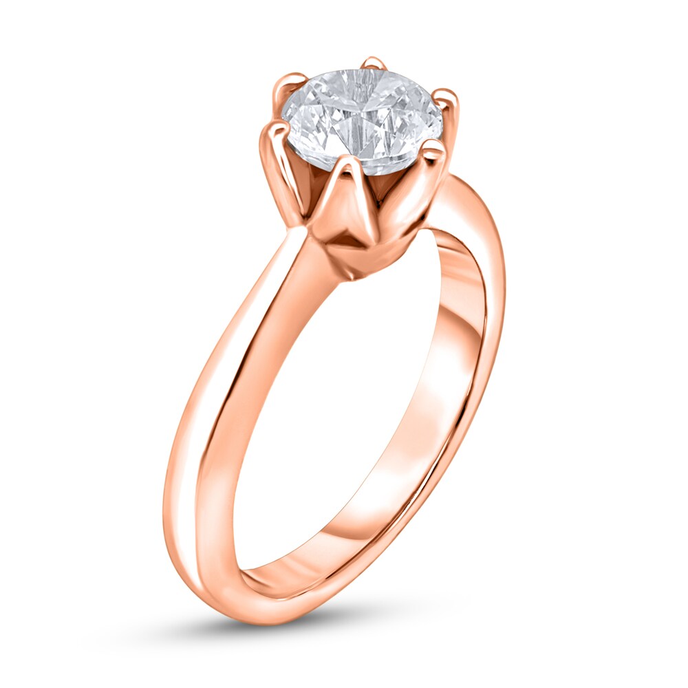 Diamond Solitaire Ring 1 ct tw Round 14K Rose Gold (I2/I) RTo9seLw