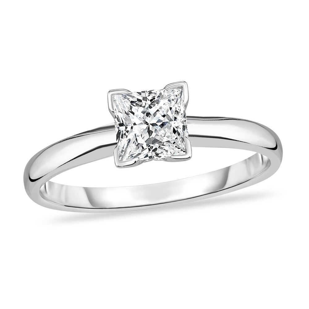 Diamond Solitaire Ring 1/2 ct tw Princess 14K White Gold (I1/I) RXn8cYsP