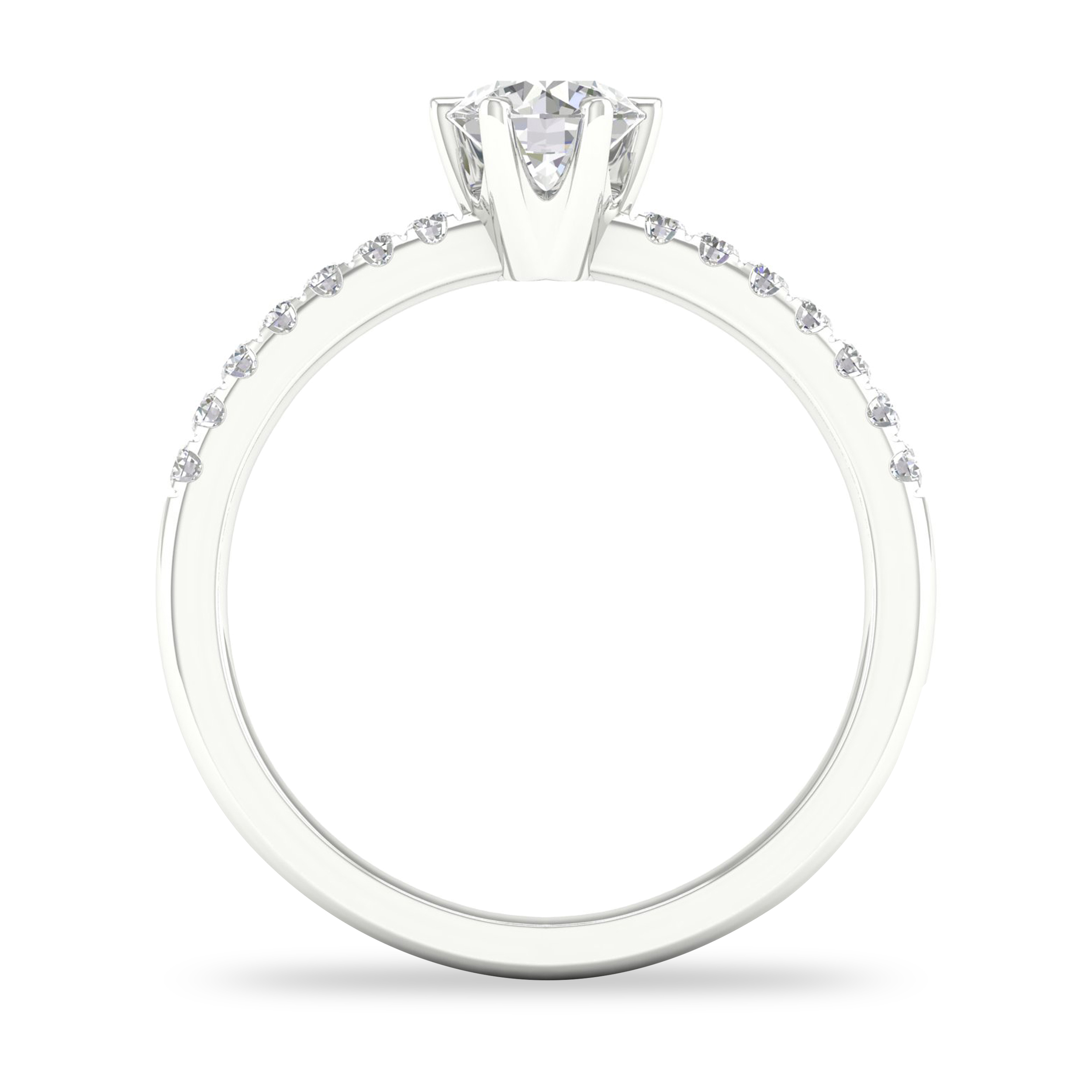 Diamond Ring 1/2 ct tw Round-cut 14K White Gold Renp04IK