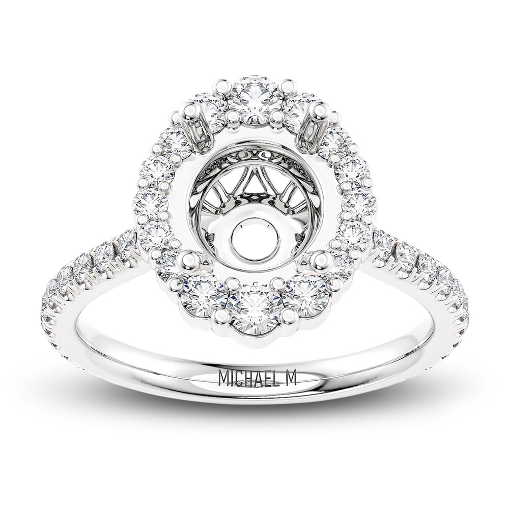 Michael M Diamond Engagement Ring Setting 5/8 ct tw Round 18K White Gold (Center diamond is sold separately) RgIGnHn9