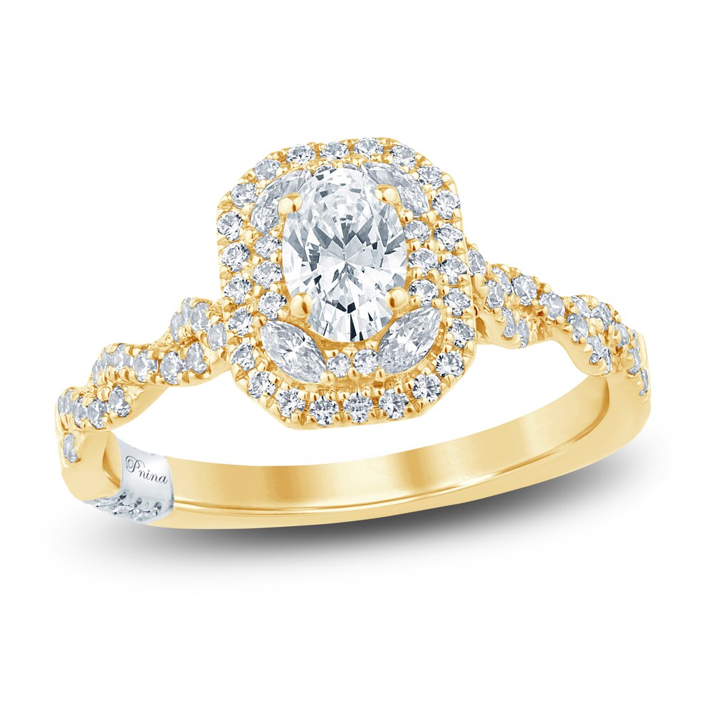 Pnina Tornai Diamond Engagement Ring 1 ct tw Oval/Marquise/ Round 14K Yellow Gold RnEGmNnJ [RnEGmNnJ]