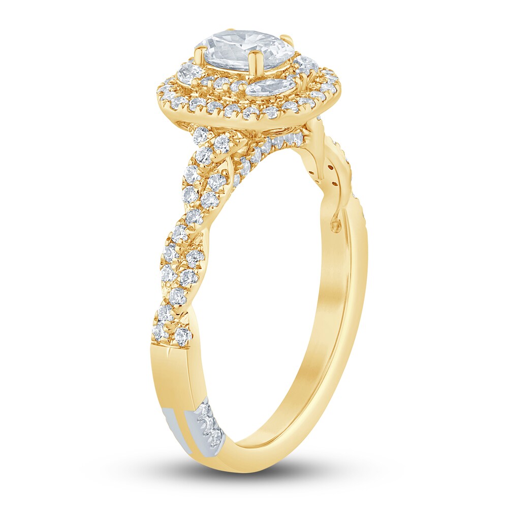 Pnina Tornai Diamond Engagement Ring 1 ct tw Oval/Marquise/ Round 14K Yellow Gold RnEGmNnJ