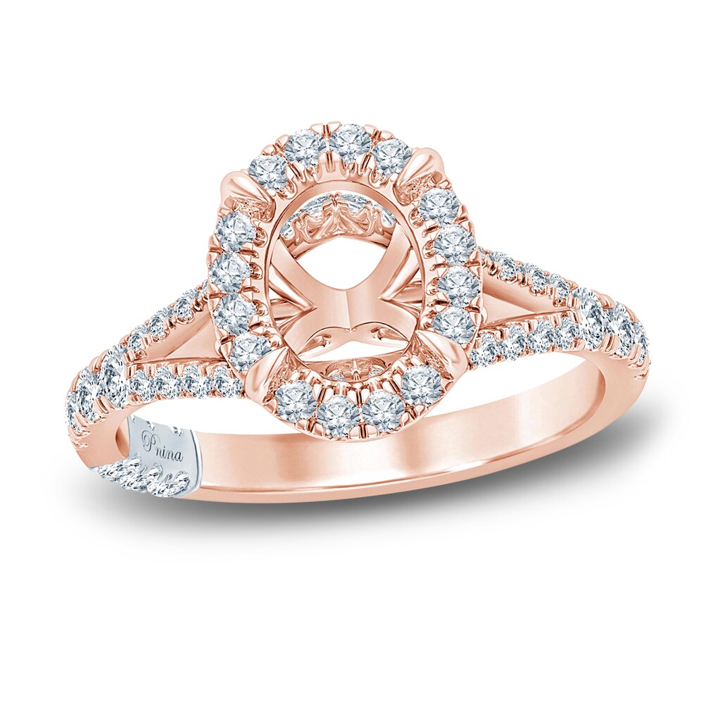 Pnina Tornai Lab-Created Diamond Engagement Ring Setting 5/8 ct tw Round 14K Rose Gold RtaAietc
