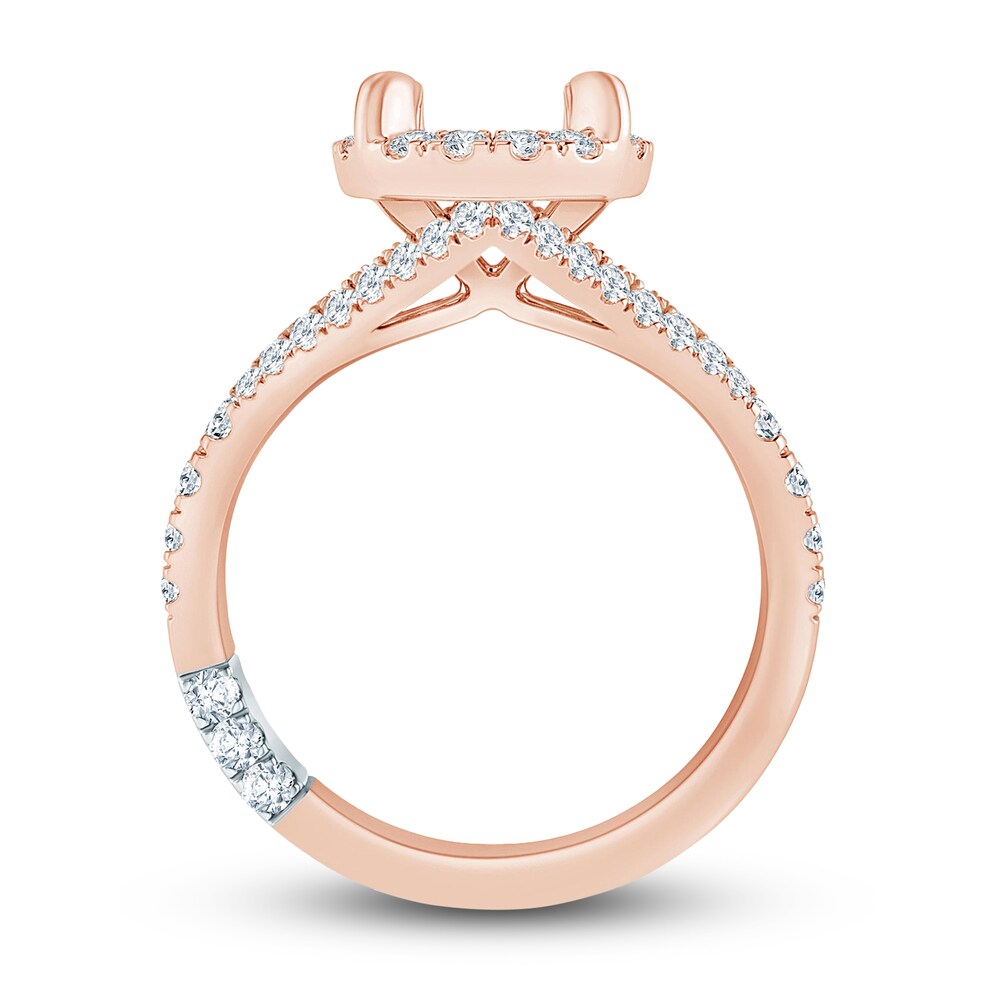 Pnina Tornai Lab-Created Diamond Engagement Ring Setting 5/8 ct tw Round 14K Rose Gold RtaAietc