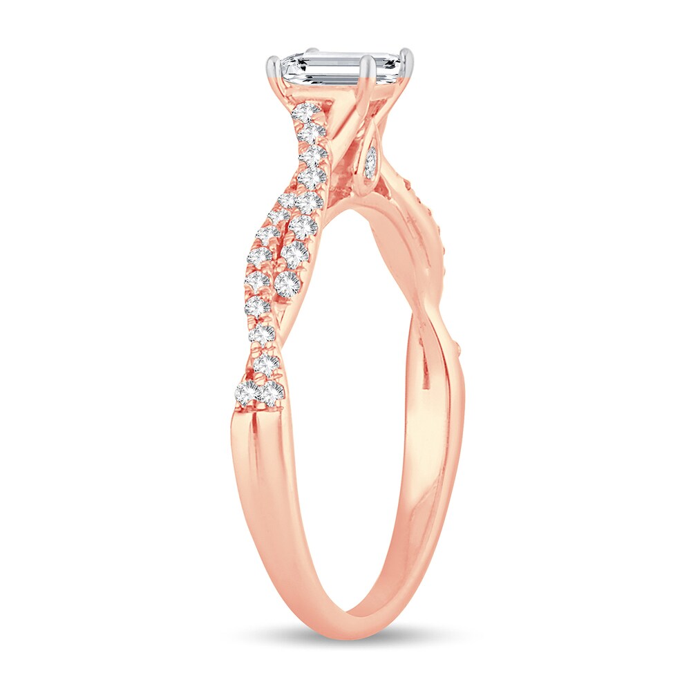 Diamond Ring 3/4 ct tw Emerald-cut 14K Rose Gold RuuMNE1L