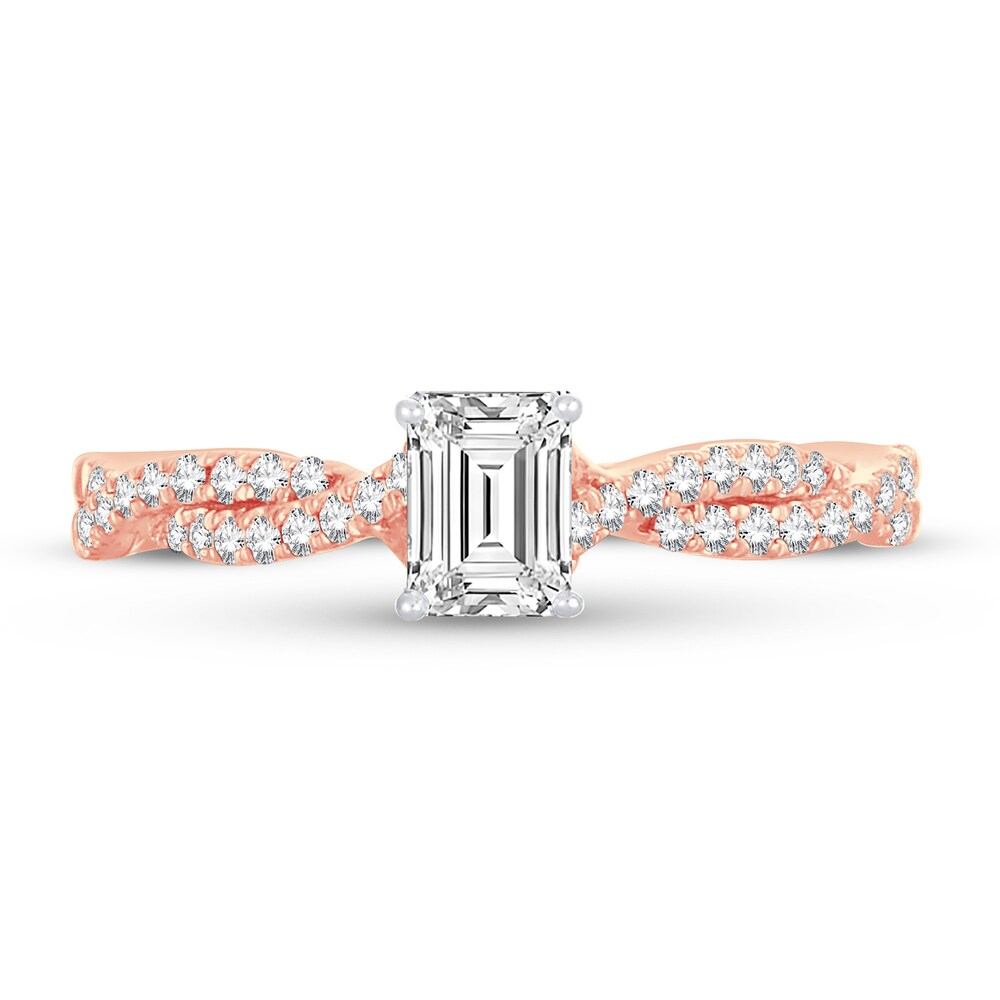 Diamond Ring 3/4 ct tw Emerald-cut 14K Rose Gold RuuMNE1L