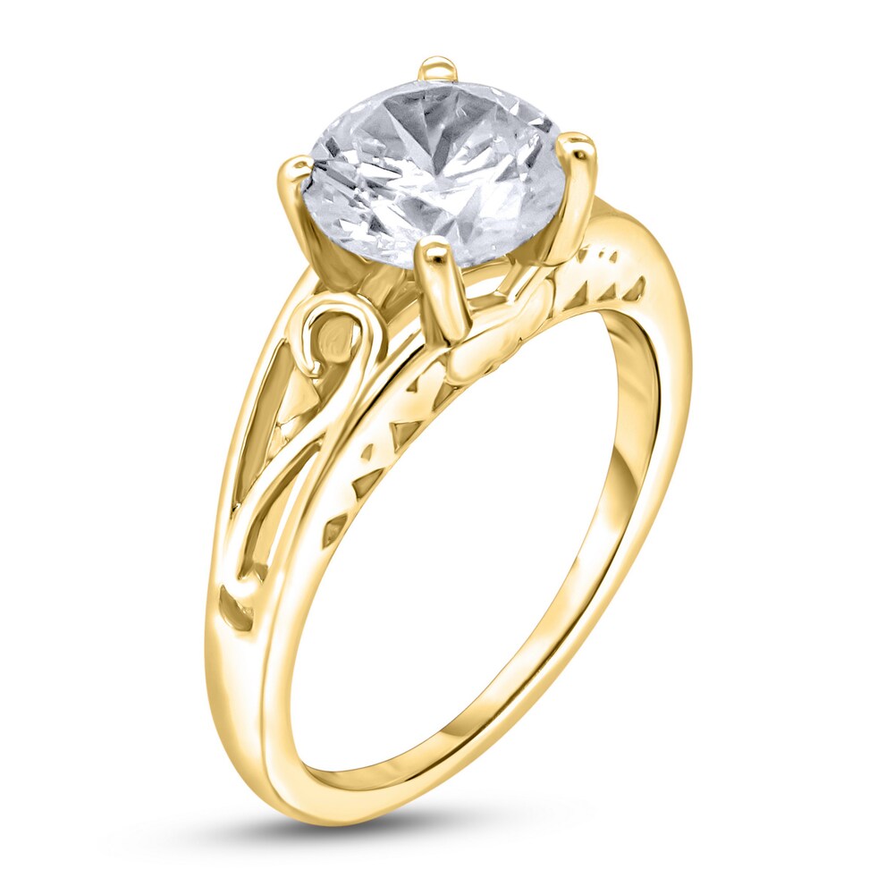 Diamond Solitaire Scroll Engagement Ring 2 ct tw Round 14K Yellow Gold (I2/I) SBGLfGEQ