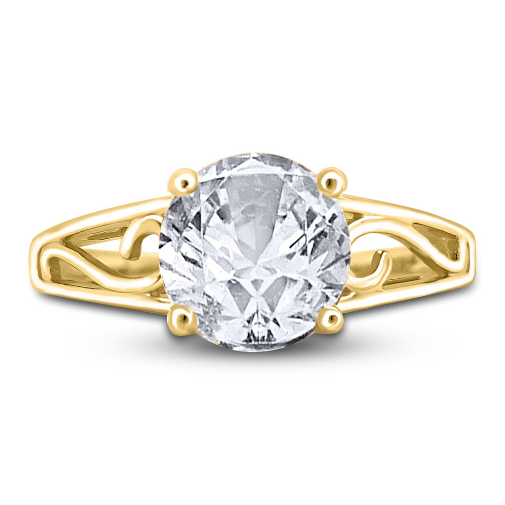 Diamond Solitaire Scroll Engagement Ring 2 ct tw Round 14K Yellow Gold (I2/I) SBGLfGEQ