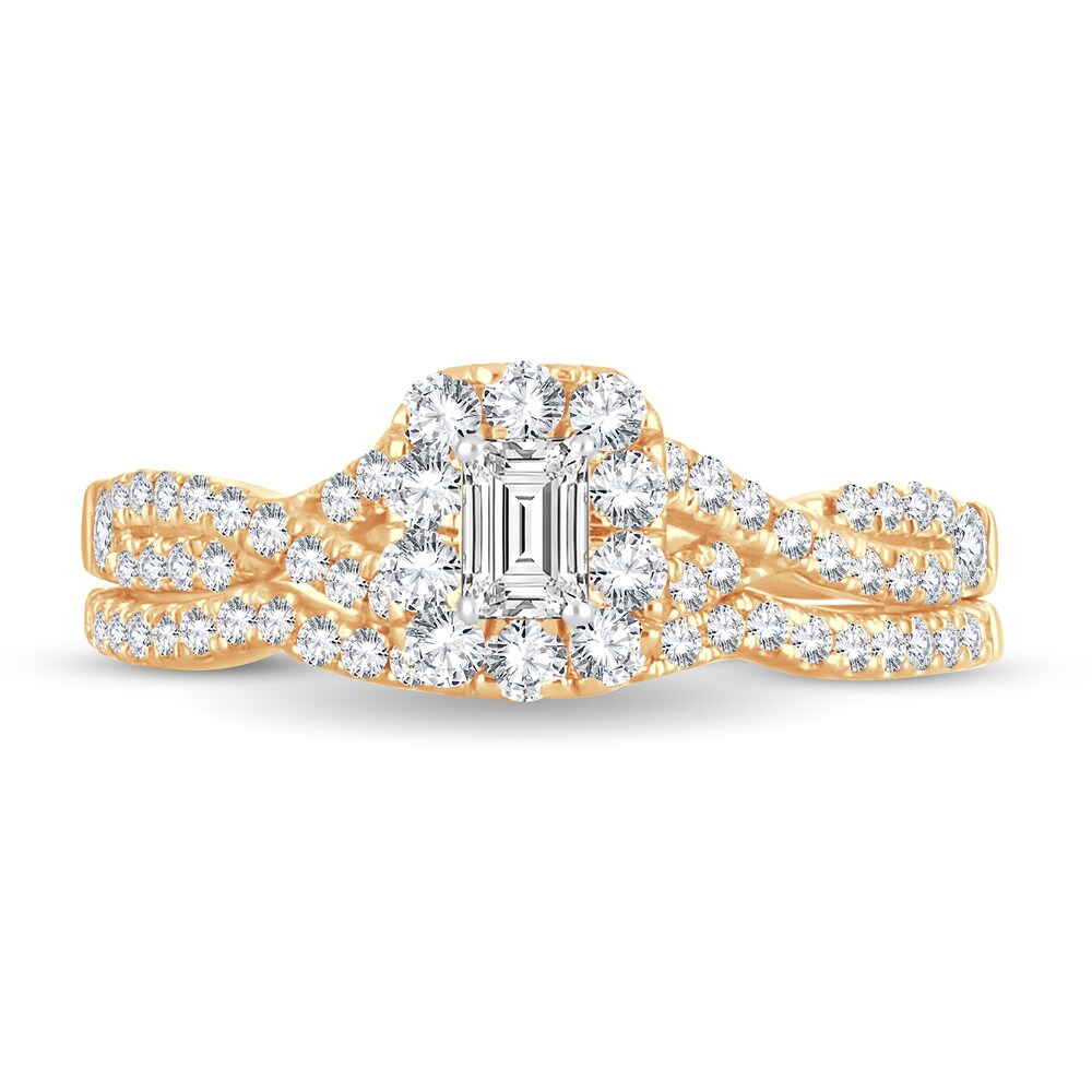 Diamond Bridal Set 3/4 ct tw Emerald-cut 14K Yellow Gold SHBTMEbY