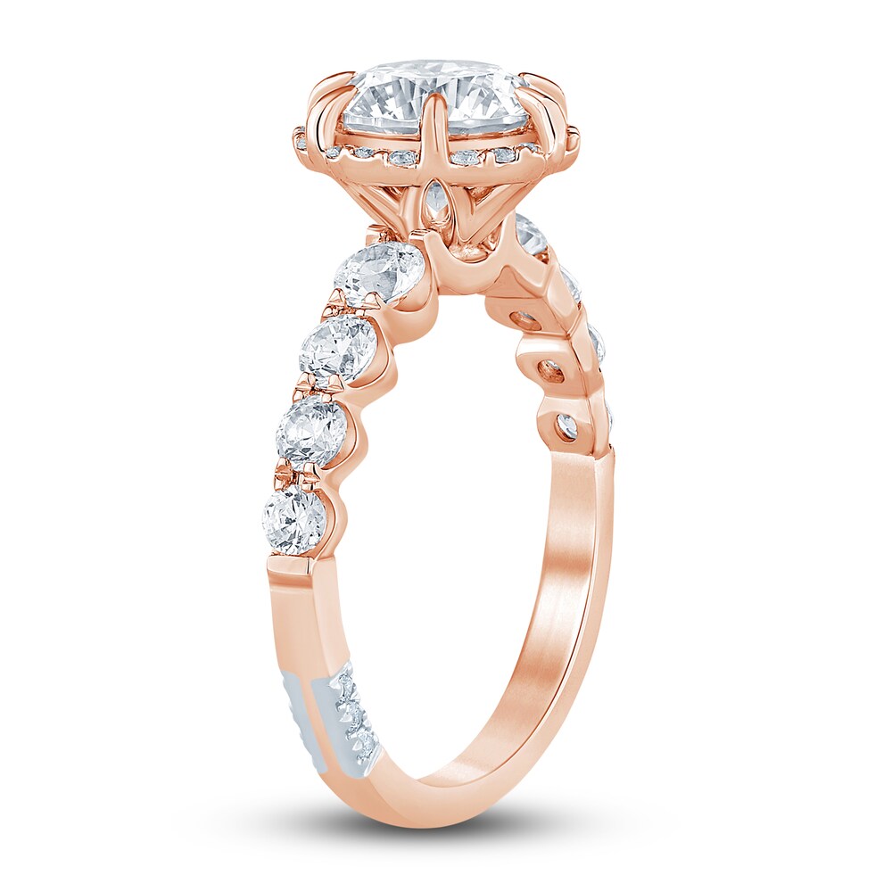 Pnina Tornai Lab-Created Diamond Engagement Ring 2-7/8 ct tw Round 14K Rose Gold SOZcOFEK