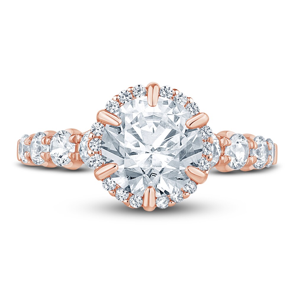 Pnina Tornai Lab-Created Diamond Engagement Ring 2-7/8 ct tw Round 14K Rose Gold SOZcOFEK