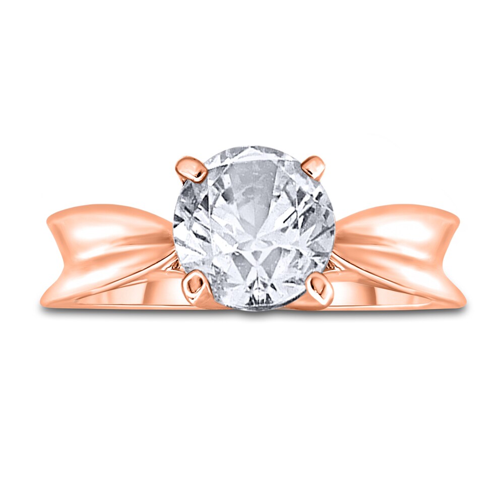 Diamond Solitaire Concave Engagement Ring 2 ct tw Round 14K Rose Gold (I2/I) STxzi0wy