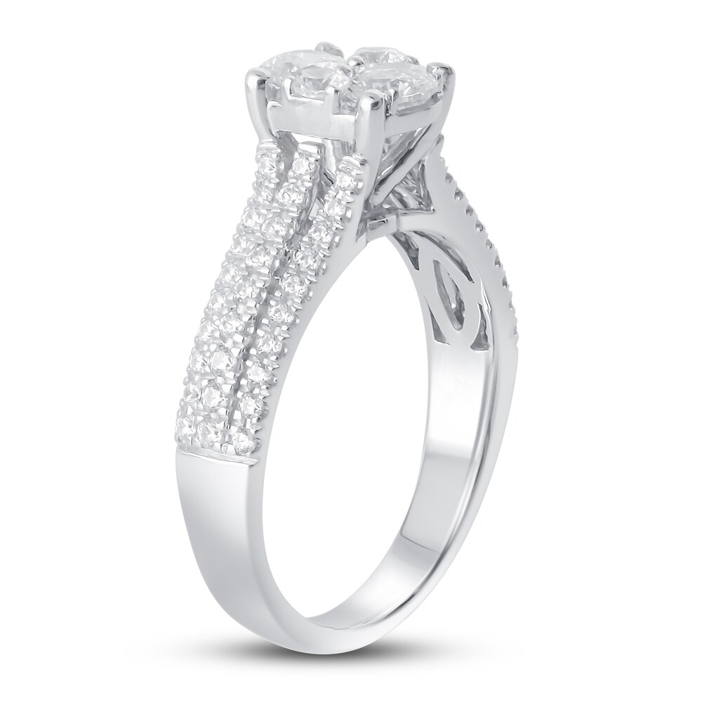 Diamond Engagement Ring 1 ct tw Round 14K White Gold SYmENfuU