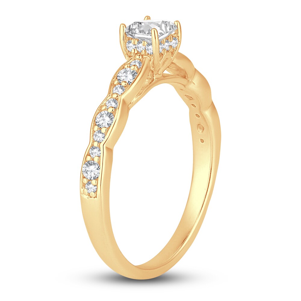 Diamond Engagement Ring 5/8 ct tw Princess/Round 14K Yellow Gold Seh86AY5