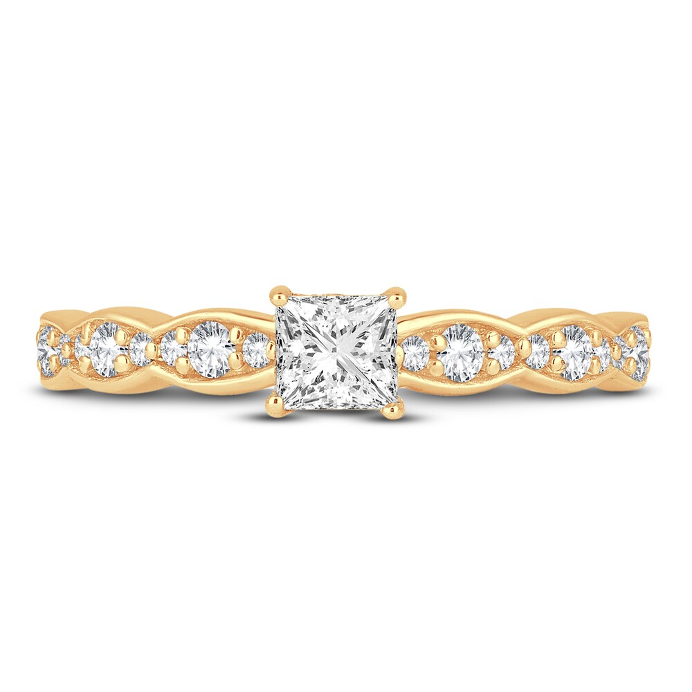 Diamond Engagement Ring 5/8 ct tw Princess/Round 14K Yellow Gold Seh86AY5