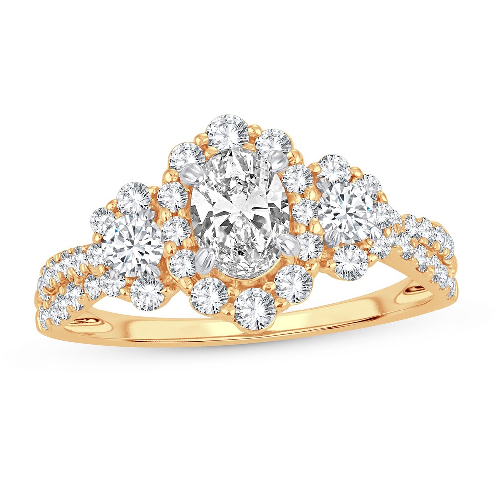 Diamond Ring 1-1/3 ct tw Oval 14K Yellow Gold Sen7q0OC