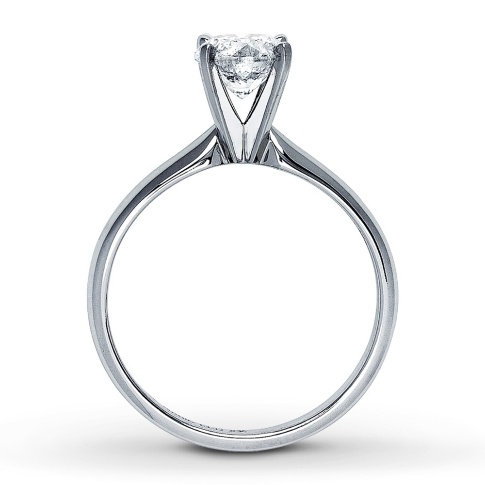 Diamond Solitaire Ring 1 carat Round-cut 14K White Gold (I2/I) Sq5jhcvo