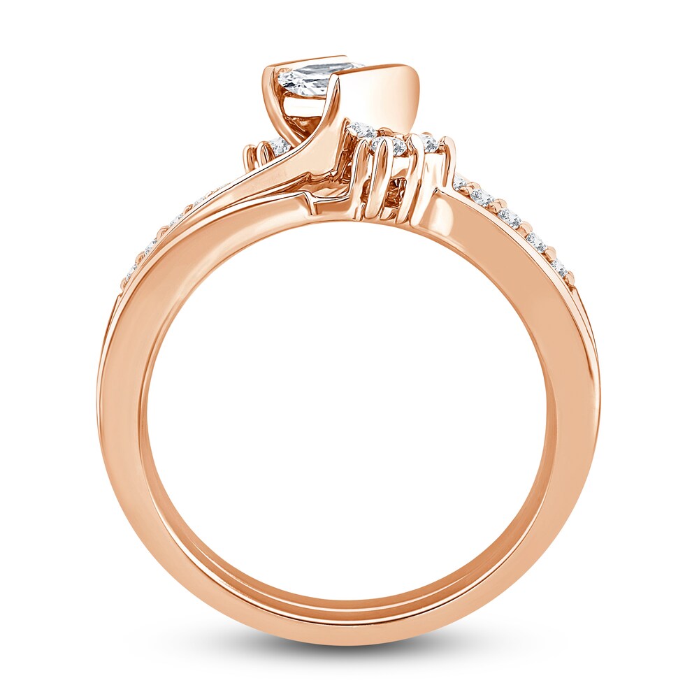 Diamond Bridal Set 1/2 ct tw Princess/Round 14K Rose Gold TACgdgIM