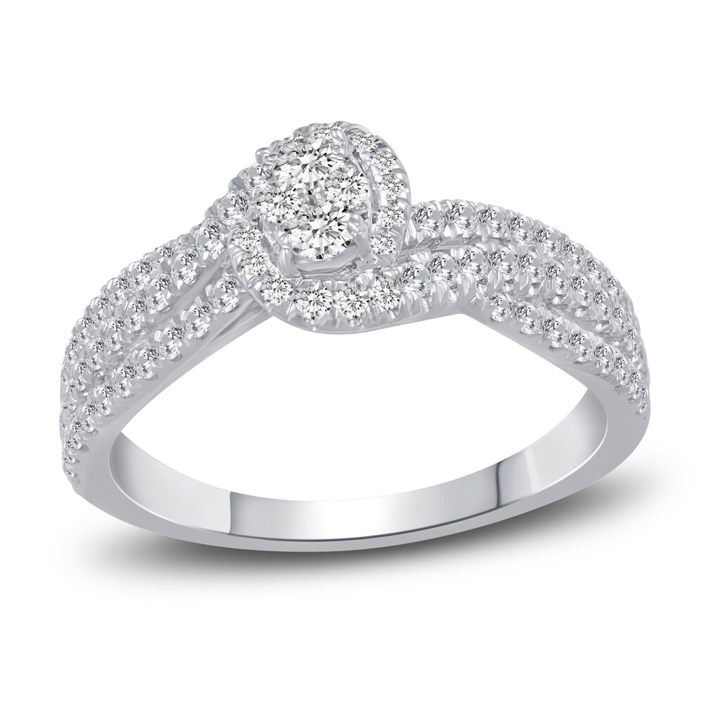 Diamond Engagement Ring 3/4 ct tw Round 14K White Gold TAI086qa [TAI086qa]