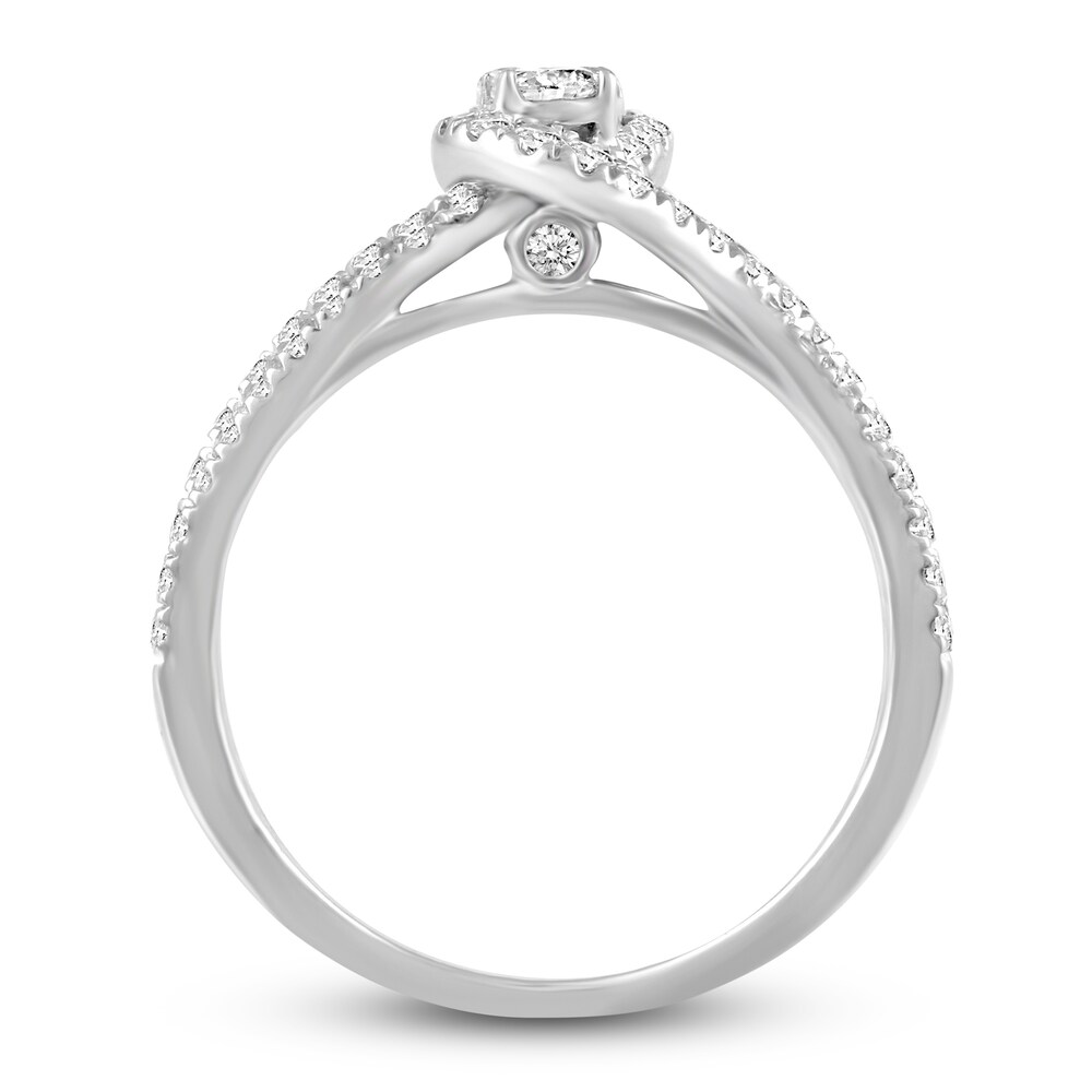 Diamond Engagement Ring 3/4 ct tw Round 14K White Gold TAI086qa