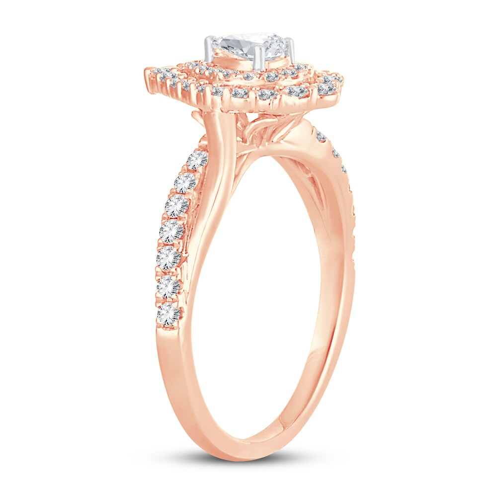 Diamond Ring 3/4 ct tw Pear-shaped 14K Rose Gold TB7jGjTO