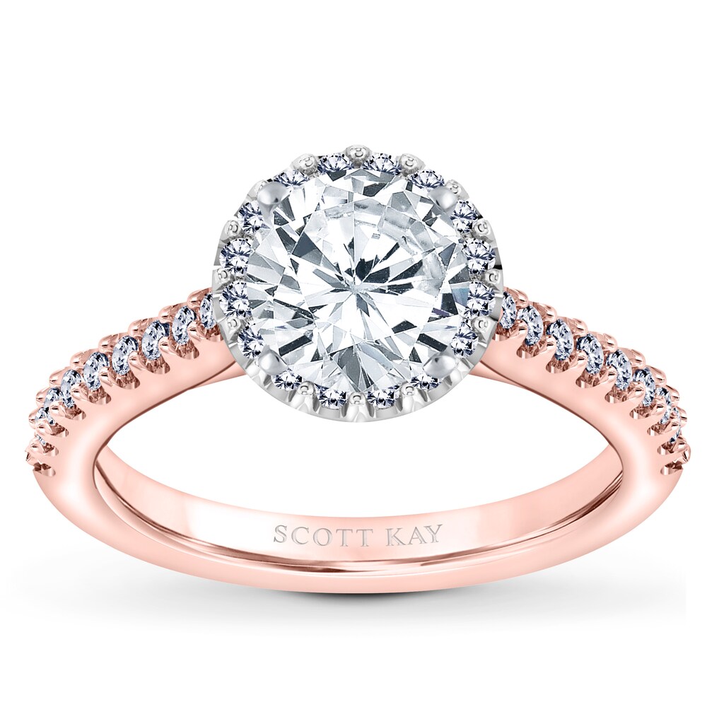 Scott Kay Diamond Ring Setting 3/8 ct tw Round 14K Rose Gold TBjlHknw