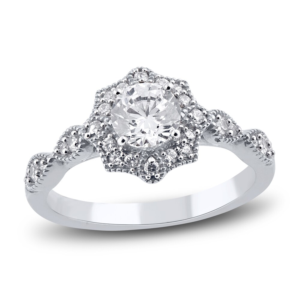 Diamond Engagement Ring 7/8 ct tw Round Platinum TEzKy1Y5 [TEzKy1Y5]