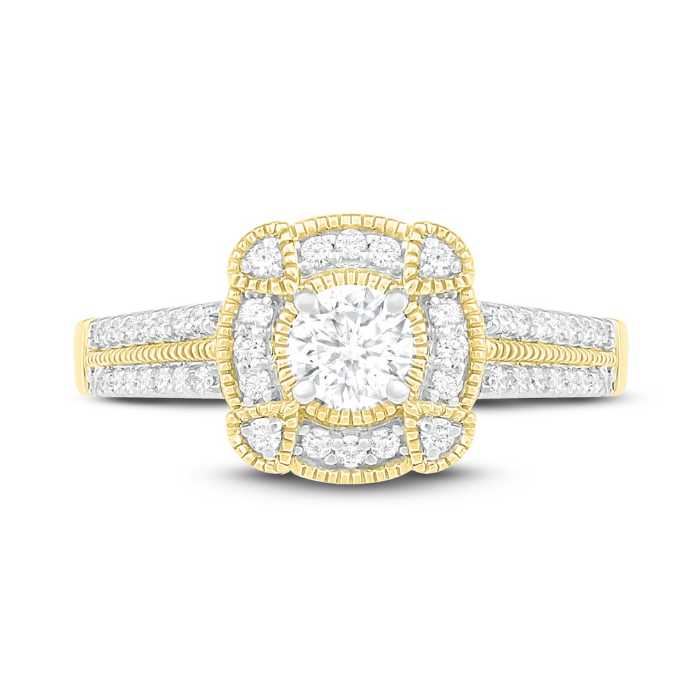 Diamond Engagement Ring 1/2 ct tw Round 14K Yellow Gold TGgUbt0k