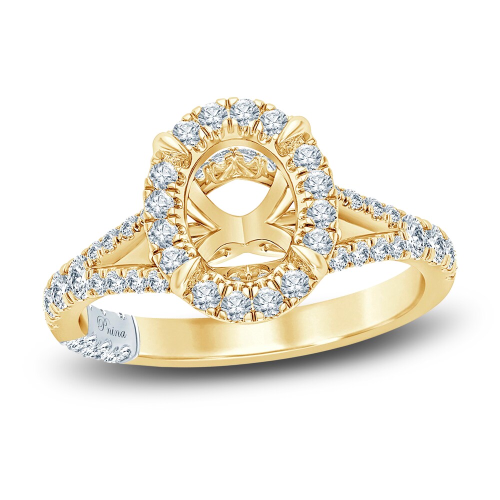 Pnina Tornai Lab-Created Diamond Engagement Ring Setting 5/8 ct tw Round 14K Yellow Gold TV6l96eO