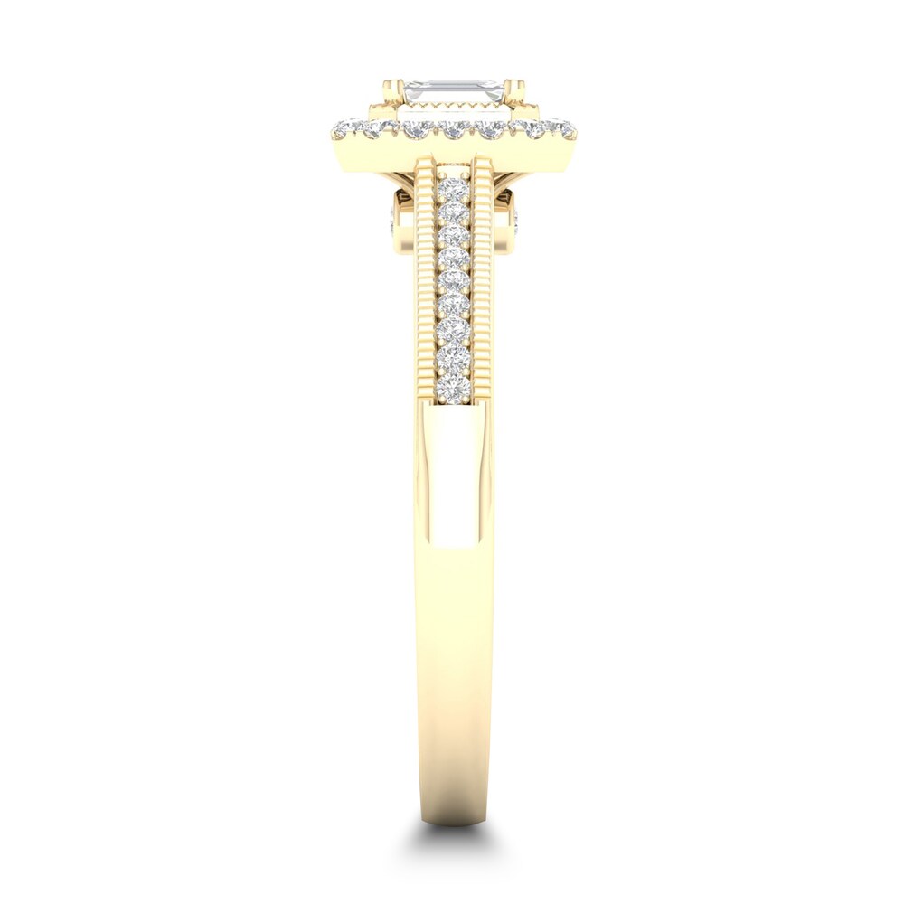 Diamond Ring 1/3 ct tw Emerald-cut 14K Yellow Gold TYQgDi9Y