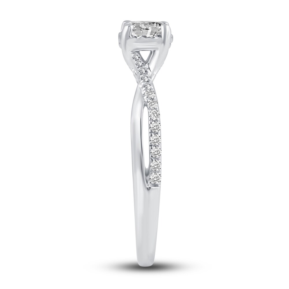 Diamond Engagement Ring 5/8 ct tw Round 10K White Gold TanWSckR