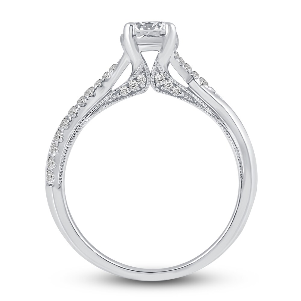 Diamond Engagement Ring 5/8 ct tw Round 10K White Gold TanWSckR