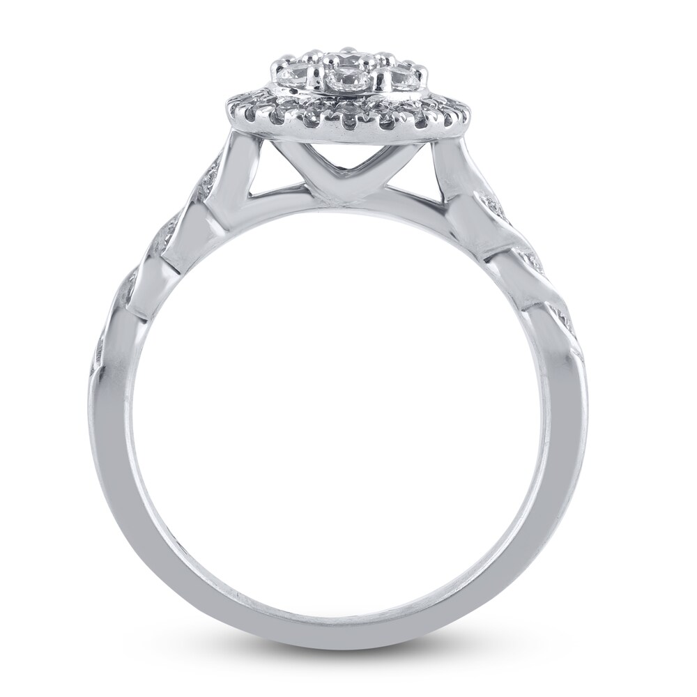 Diamond Engagement Ring 5/8 ct tw Round 14K White Gold TeEoBJPy