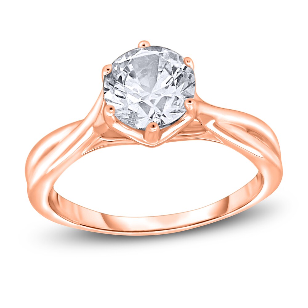 Diamond Solitaire Twist Engagement Ring 1 ct tw Round 14K Rose Gold (I2/I) TeOkBhrz [TeOkBhrz]