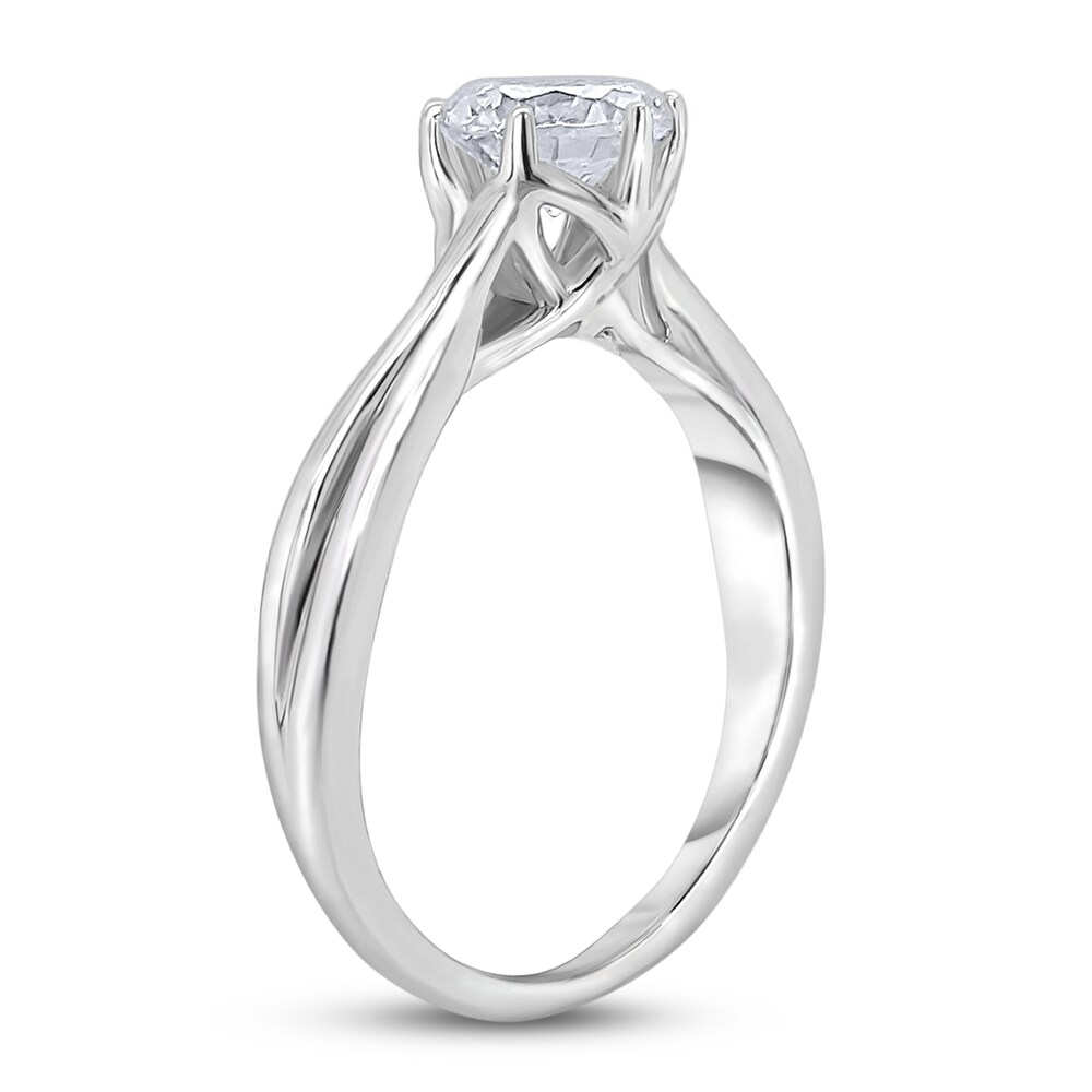 Diamond Solitaire Twist Engagement Ring 1-1/2 ct tw Round 14K White Gold (I2/I) Th8wNY3o