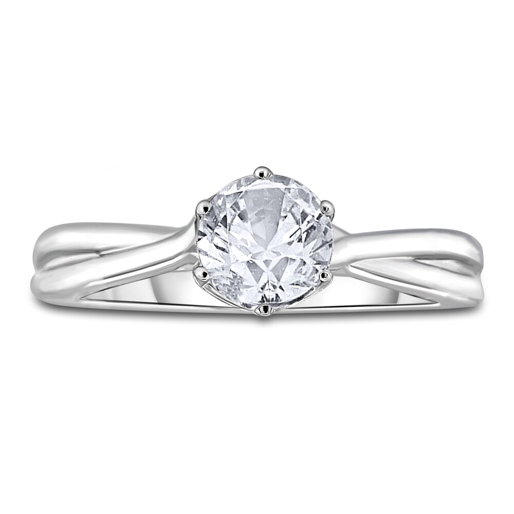 Diamond Solitaire Twist Engagement Ring 1-1/2 ct tw Round 14K White Gold (I2/I) Th8wNY3o